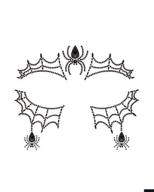 Spiders & Spider’s Web Glitter Stone Face Tattoo 13x15cm