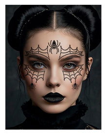 Spiders & Spider’s Web Glitter Stone Face Tattoo 13x15cm