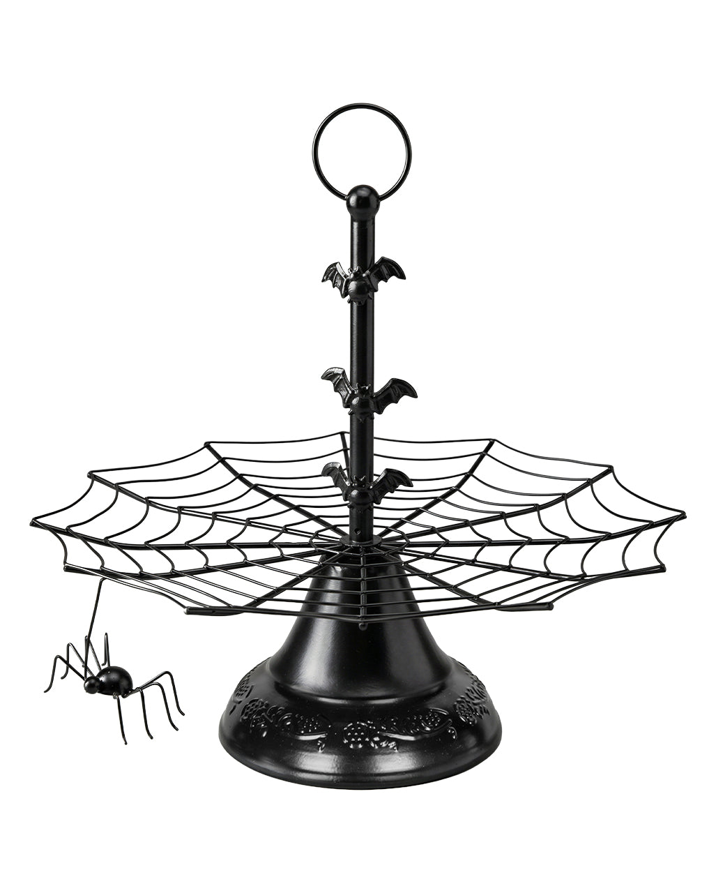 Spinnennetz Etagere mit Spinne & Fledermäusen 27cm