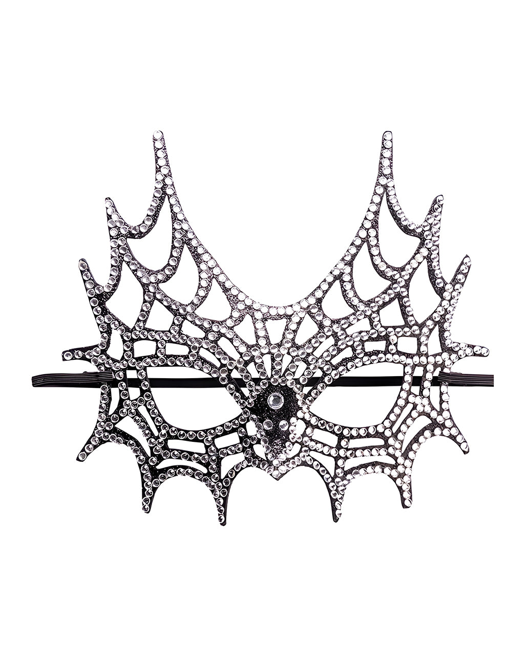 Spinnennetz Halbmaske mit Strasssteinen