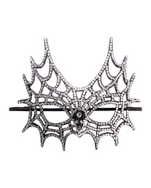 Spinnennetz Halbmaske mit Strasssteinen