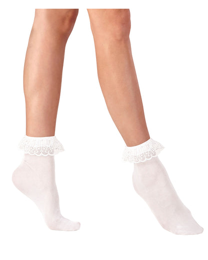 Weiße Rüschen-Socken