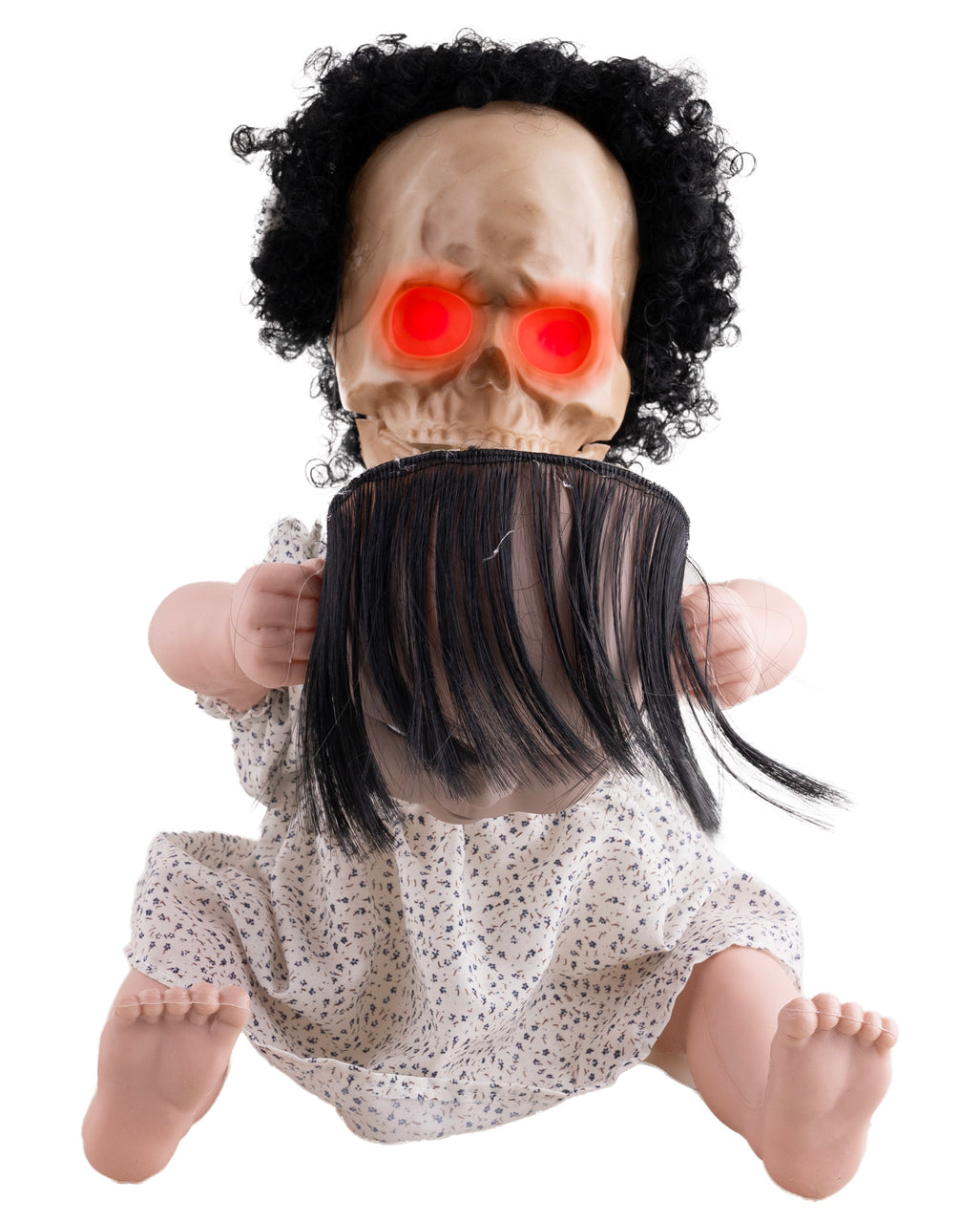Scary Baby-Puppe mit Skelettgesicht Animatronic 40cm