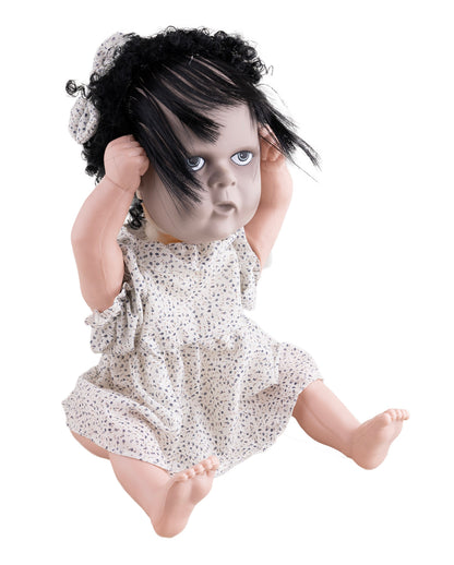 Scary Baby-Puppe mit Skelettgesicht Animatronic 40cm