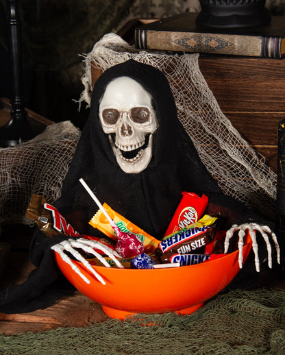 Spooky Bonbonschüssel mit angreifendem Grim Reaper