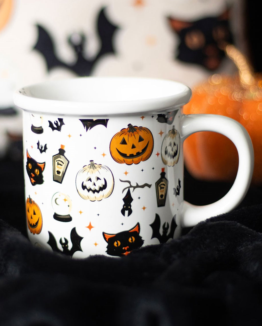 Grusel Katze & Kürbis Halloween Tasse
