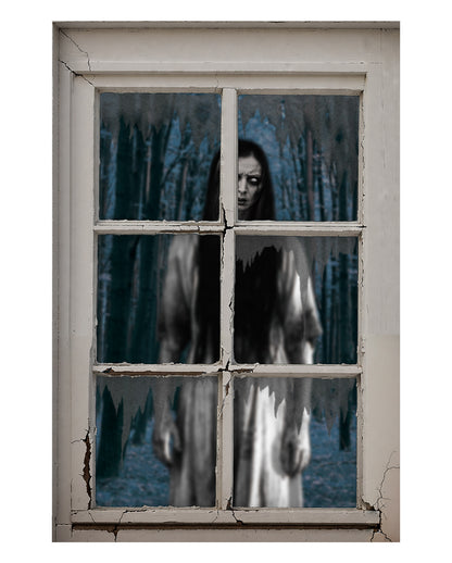Spooky Ghost Girl Halloween Window Decoration