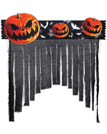 Unheimlicher Halloween Kürbis Türvorhang