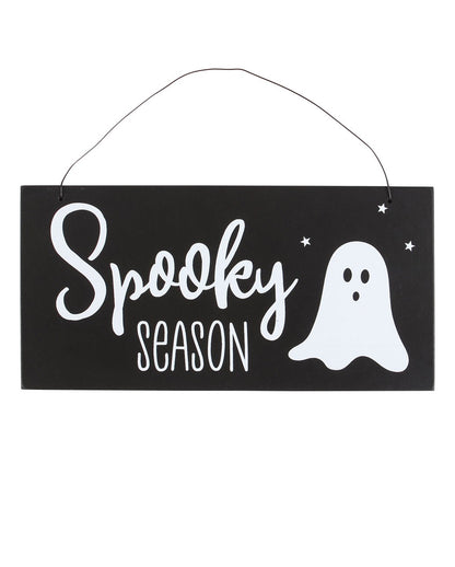 "Spooky Season" Halloween Hanging Sign With Ghost