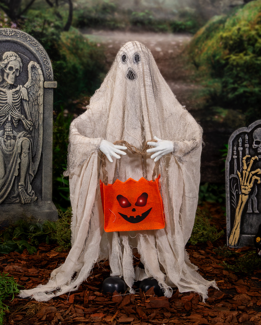Spooky Trick or Treat Geist Animatronic mit Licht, Sound & Bewegung 90cm