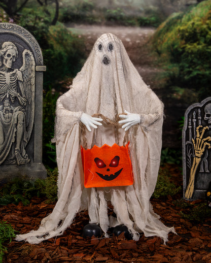 Spooky Trick or Treat Geist Animatronic mit Licht, Sound & Bewegung 90cm