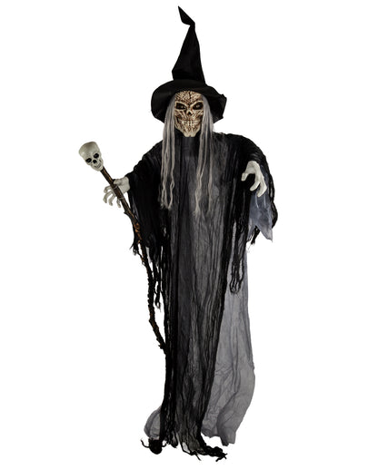 Skeleton Warlock Maleficus Halloween Animatronic 183cm