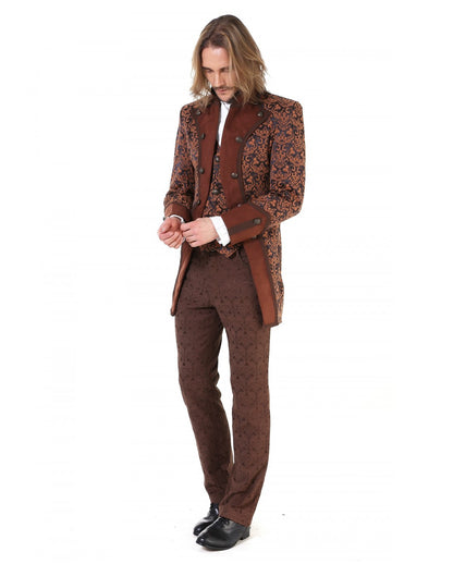 Steampunk Aristokrat Herren Mantel Braun