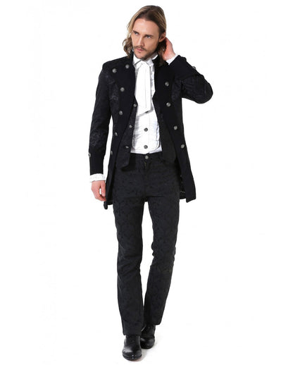 Steampunk Aristokrat Herren Mantel Schwarz
