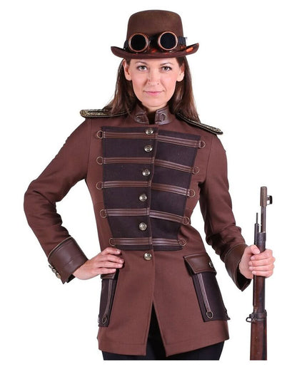 Braune Steampunk Damenjacke