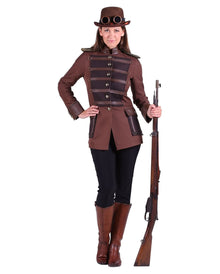 Braune Steampunk Damenjacke