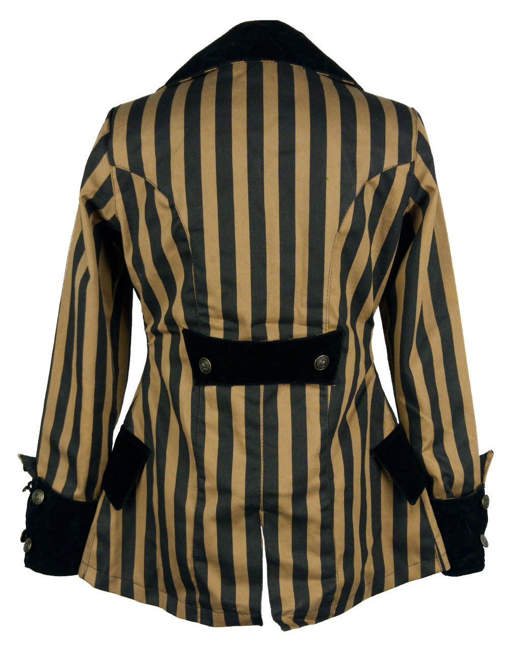 Gestreifte Steampunk Piratenjacke für Damen