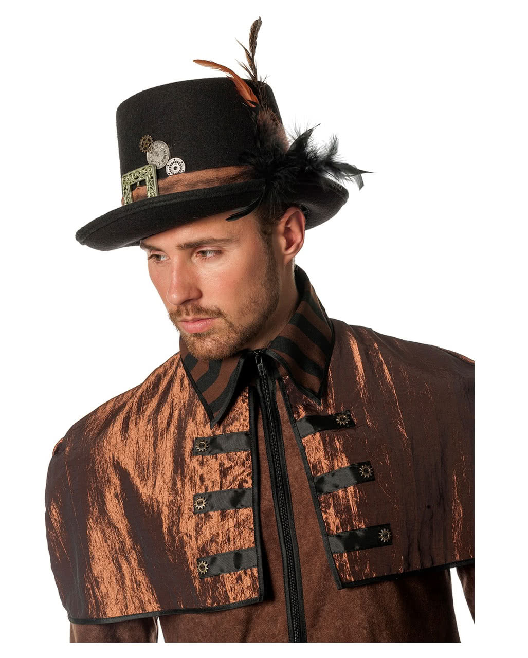 Retro Steampunk Zylinder mit Feder