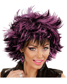 Steamy Perücke Schwarz-Lila für Karneval