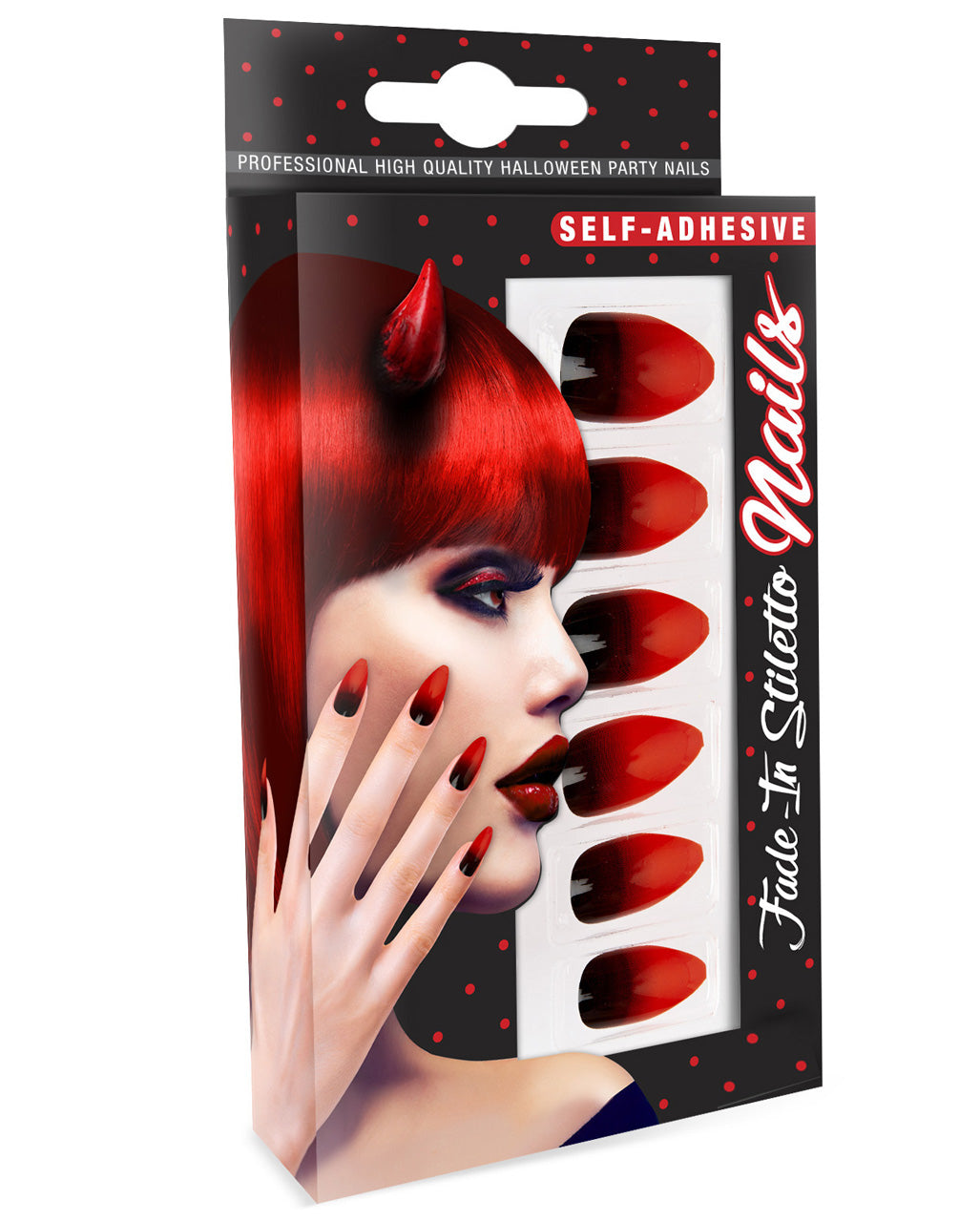 Stileto Fingernails Black / Red 12 Pcs.