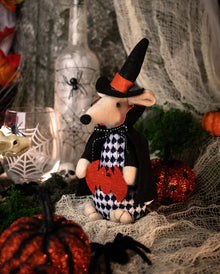 Halloween Plüsch Maus mit Fledermaus 23cm
