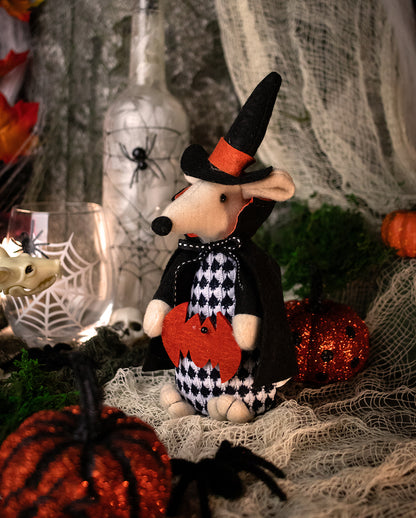Halloween Plüsch Maus mit Fledermaus 23cm