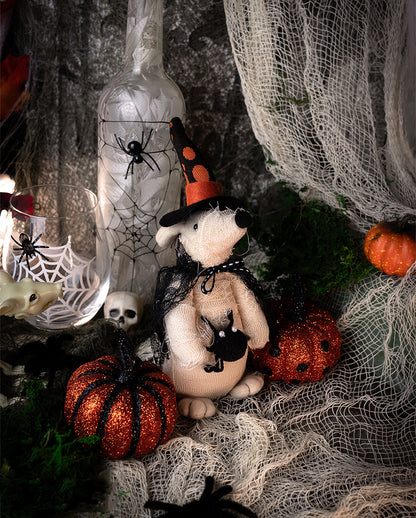 Halloween Plüsch Maus mit Spinne 23cm