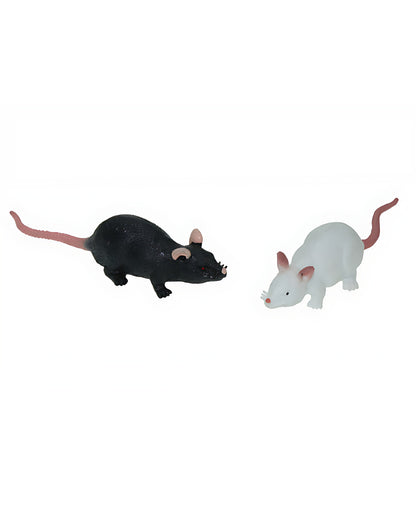 Gummi Ratte 11cm - Schwarz / Weiß