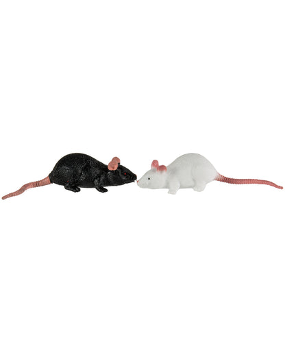 Gummi Ratte 11cm - Schwarz / Weiß