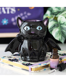 Schwarze Fledermauskatze als Duftöl & Wachs Halter