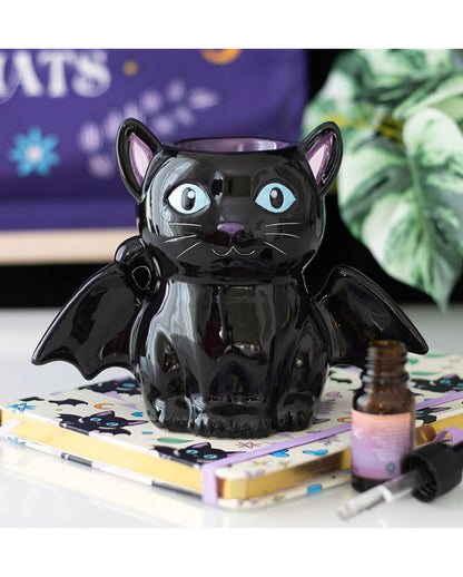 Schwarze Fledermauskatze als Duftöl & Wachs Halter