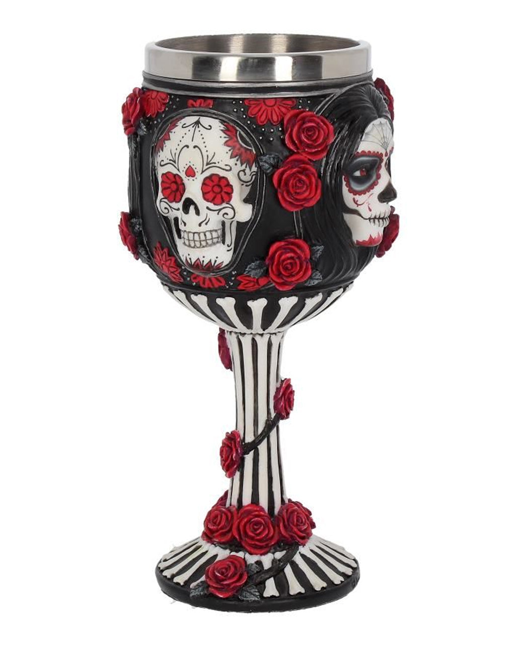 Sugar Skull Trinkkelch mit Rosen