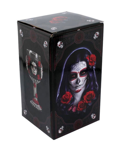 Sugar Skull Trinkkelch mit Rosen