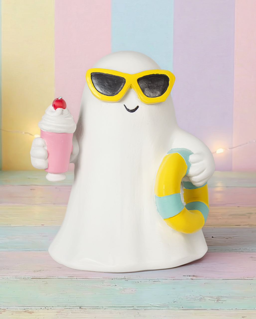 Summerween Geist mit Milkshake & Schwimmreifen 15,5cm