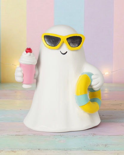 Summerween Geist mit Milkshake & Schwimmreifen 15,5cm