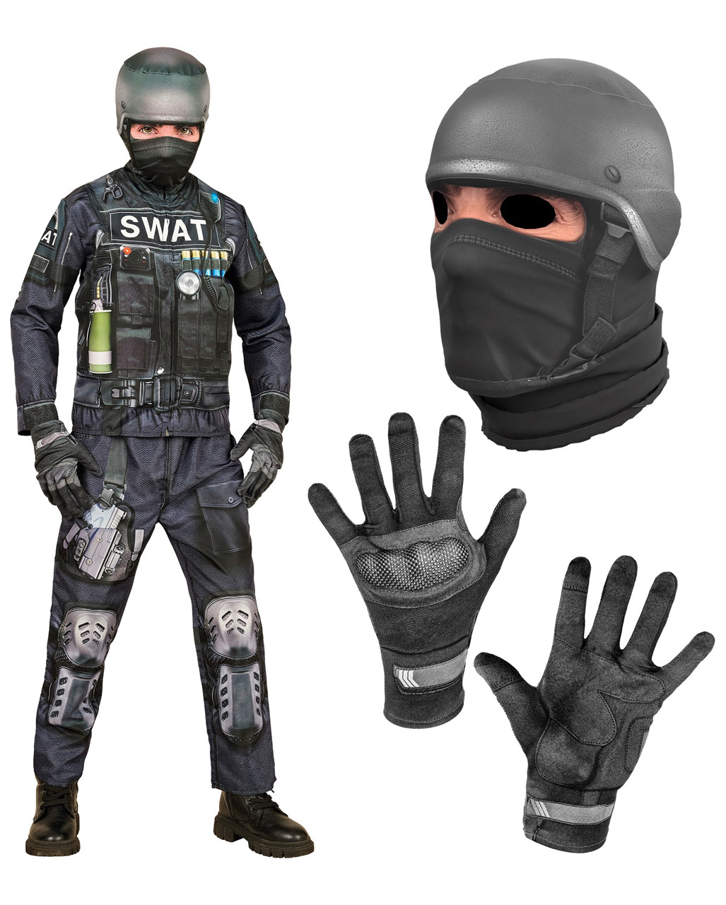 S.W.A.T. Sofort-Kinderkostüm mit Maske