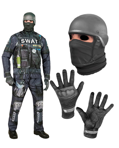 S.W.A.T. Schnellkostüm mit Maske