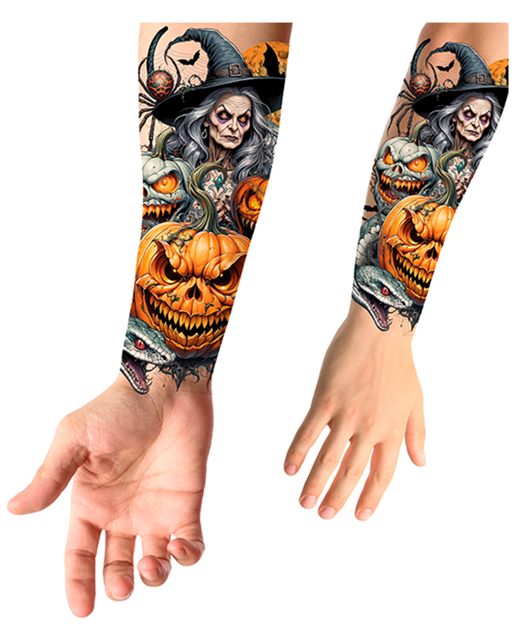 Temporary Witches & Pumpkins Stick-On Tattoo