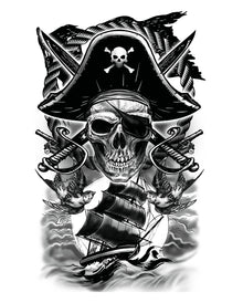 Temporäres Klebetattoo Pirat