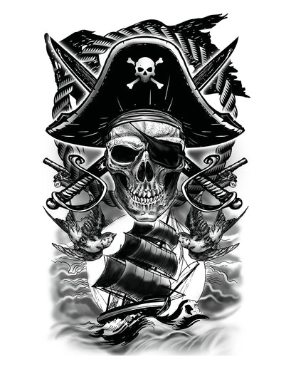Temporäres Klebetattoo Pirat