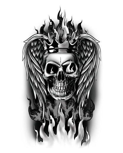 Temporary Skull Rocker Tattoo To Stick On