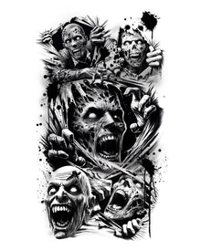 Temporäres Klebetattoo Zombie Apokalypse