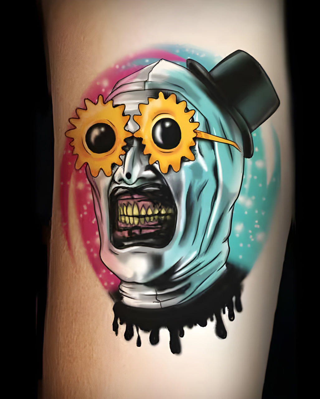 Terrifier- Art the Clown Sonnenblumen Brille Klebetattoo