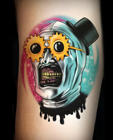 Terrifier- Art the Clown Sonnenblumen Brille Klebetattoo