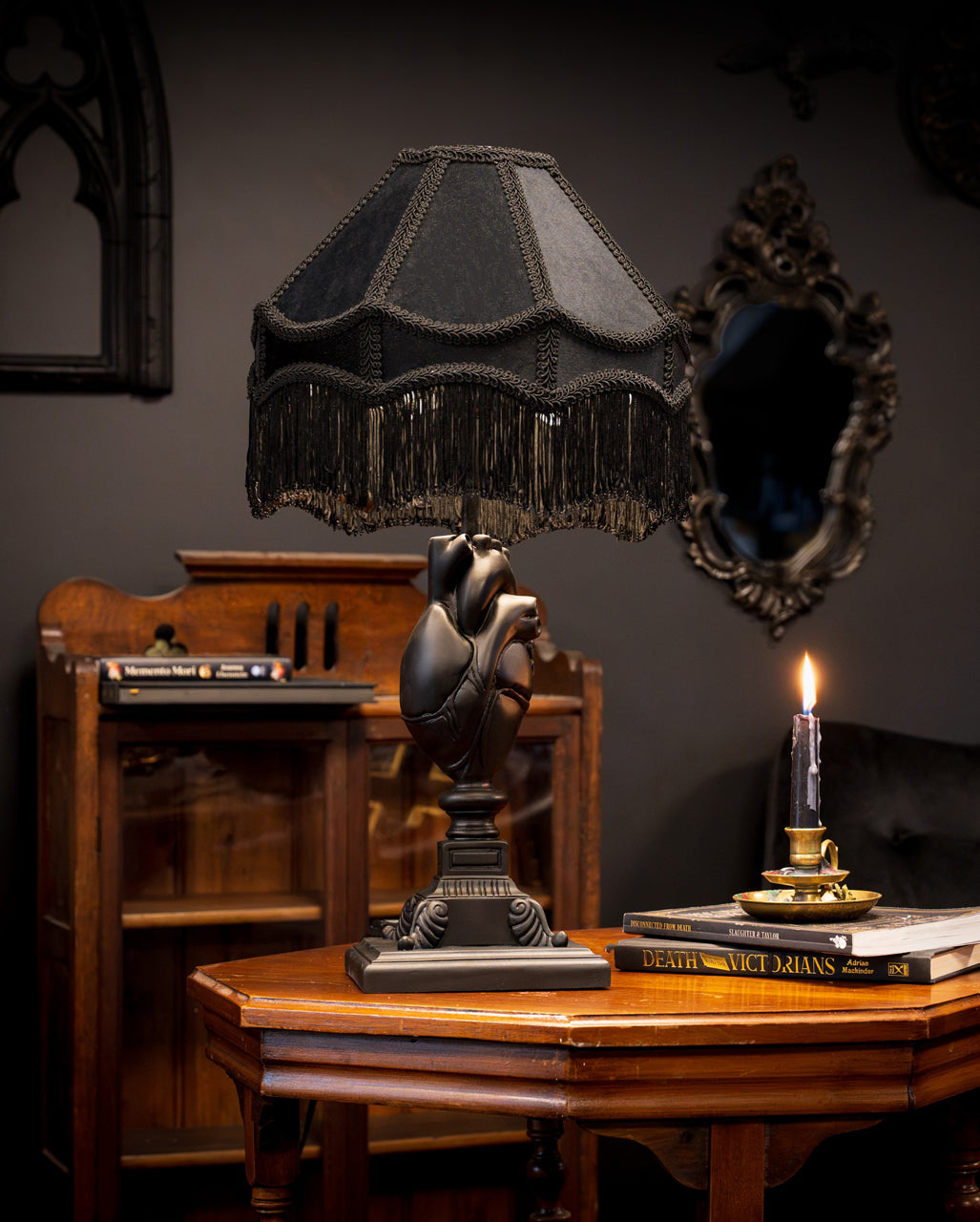 Schwarze Anatomische Herz Lampe 64cm
