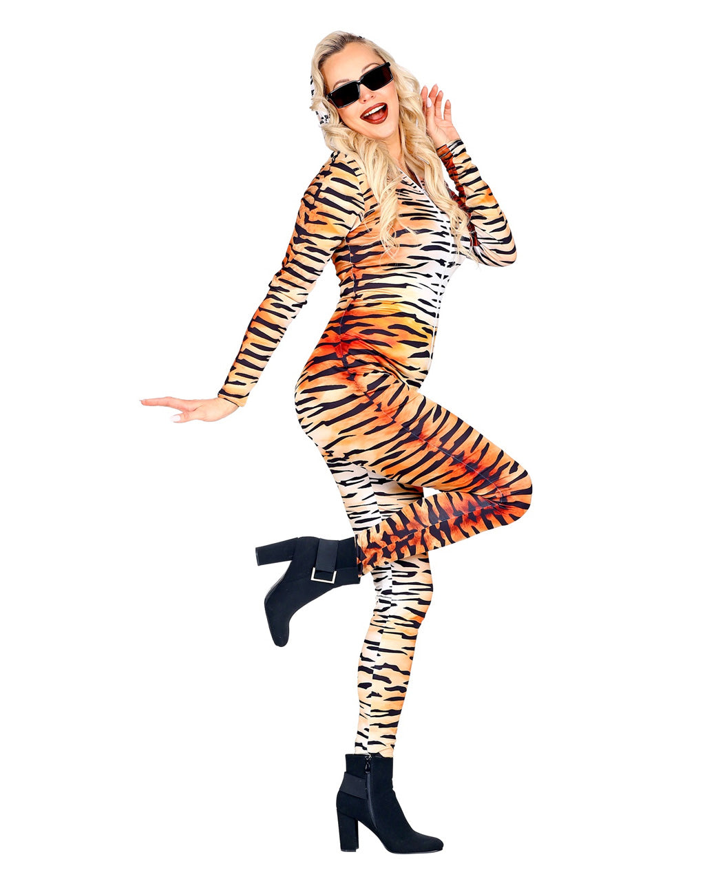Tiger Jumpsuit mit Animal Print