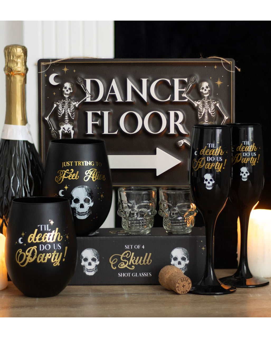 "Til Death Do Us Party" Champagne Glass Set