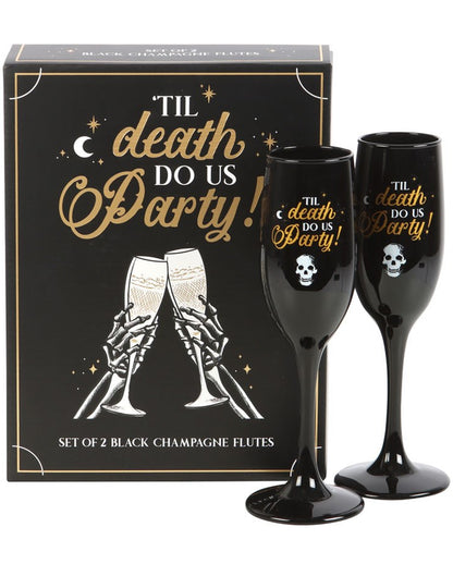 "Til Death Do Us Party" Champagne Glass Set