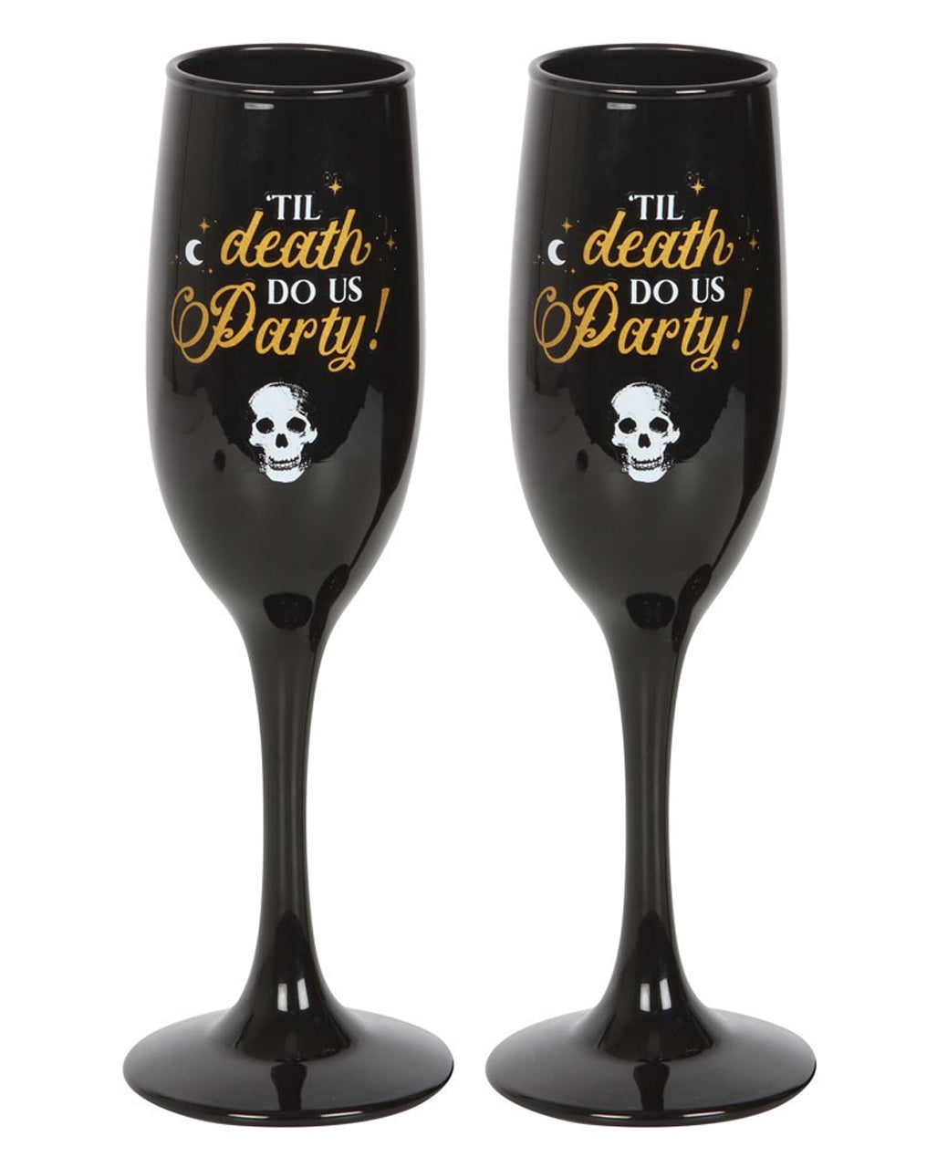 "Til Death Do Us Party" Champagne Glass Set