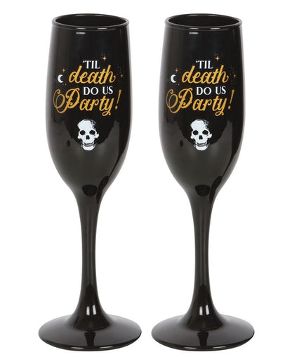 "Til Death Do Us Party" Champagne Glass Set